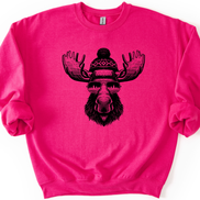 Moose with Sunglasses Sweatshirt - Mountain Theme Crewneck