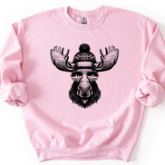 Moose with Sunglasses Sweatshirt - Mountain Theme Crewneck