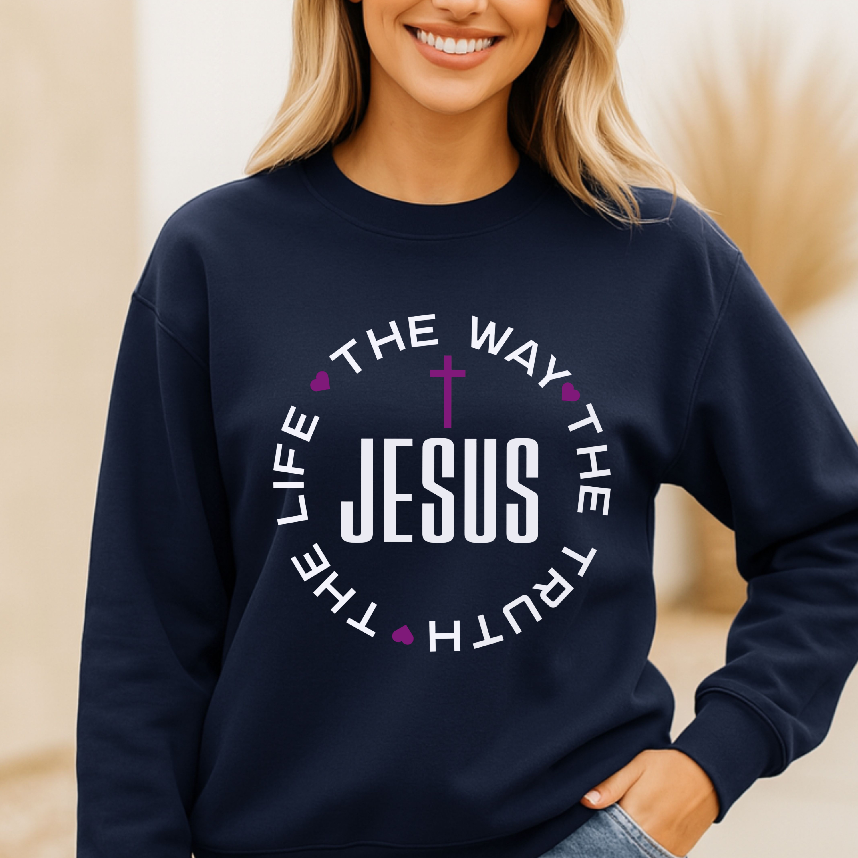 Jesus The Way The Truth The Life John 14:6 Sweatshirt | Christian Faith Apparel