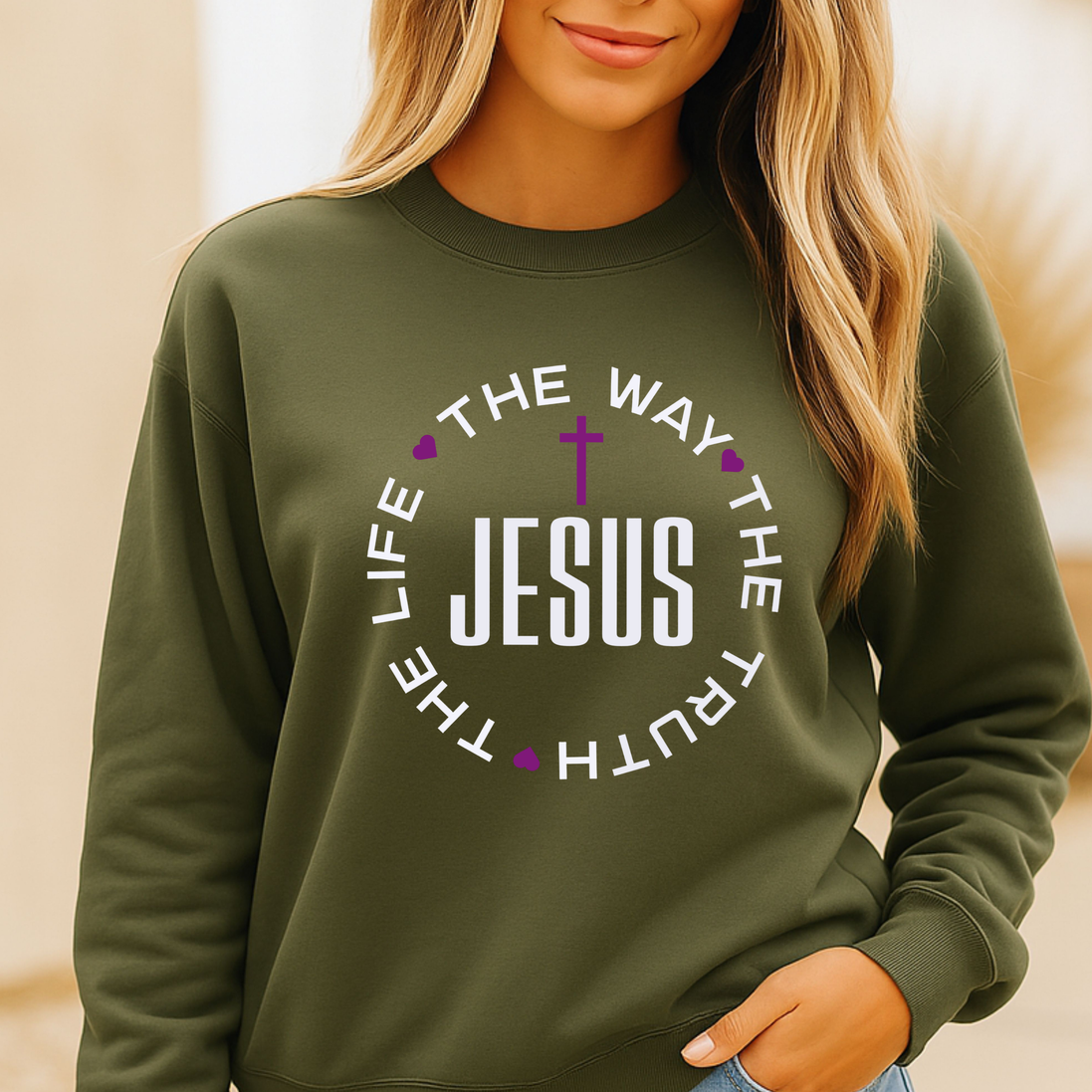 Jesus The Way The Truth The Life John 14:6 Sweatshirt | Christian Faith Apparel
