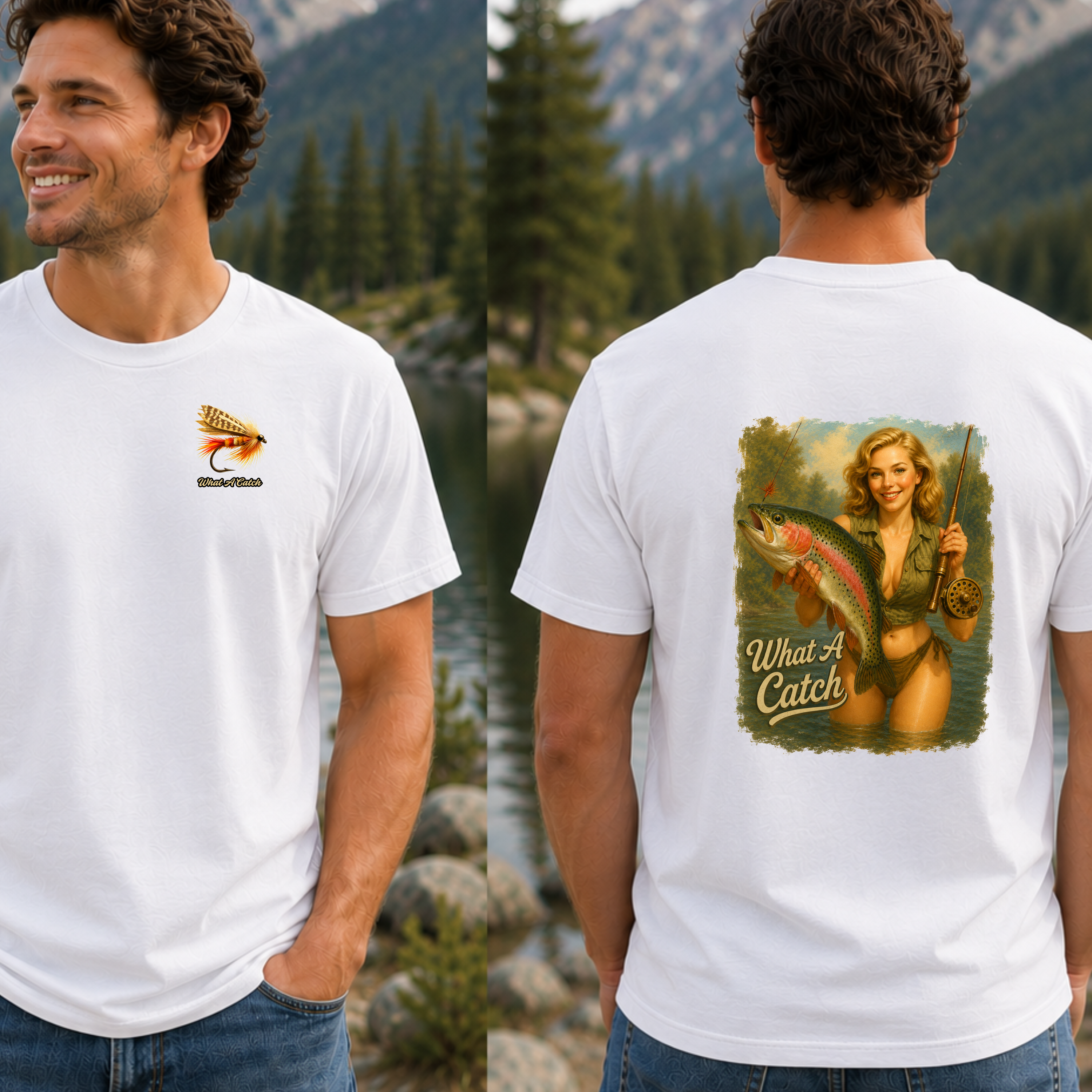 What A Catch Vintage Inspired Trout T-Shirt - Retro Fishing Tee