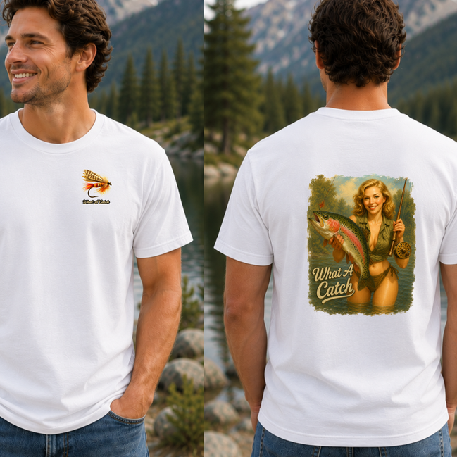 What A Catch Vintage Inspired Trout T-Shirt - Retro Fishing Tee