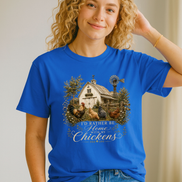 I’d Rather Be Home With My Chickens T-Shirt - Funny Chicken Lover Gift