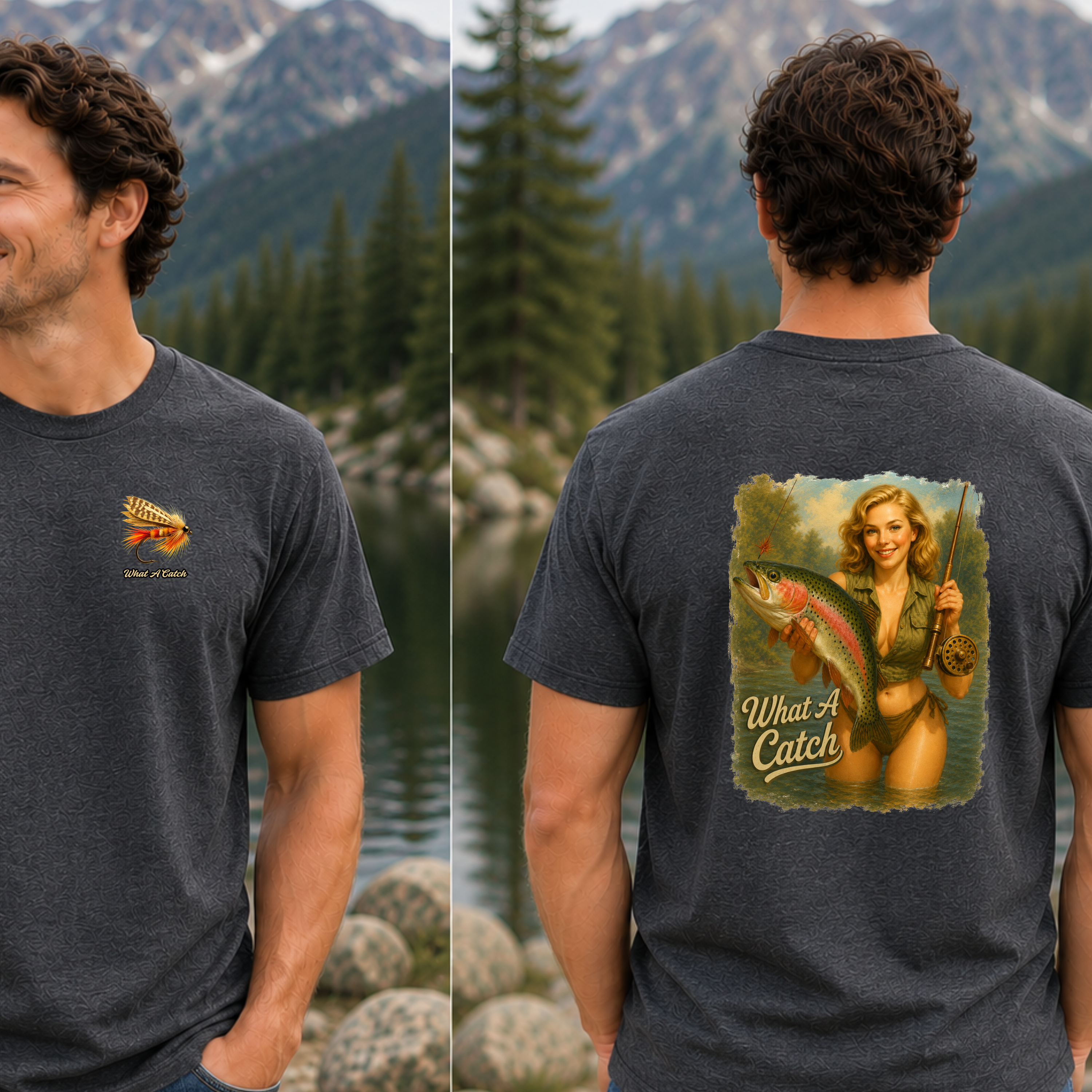 What A Catch Vintage Inspired Trout T-Shirt - Retro Fishing Tee