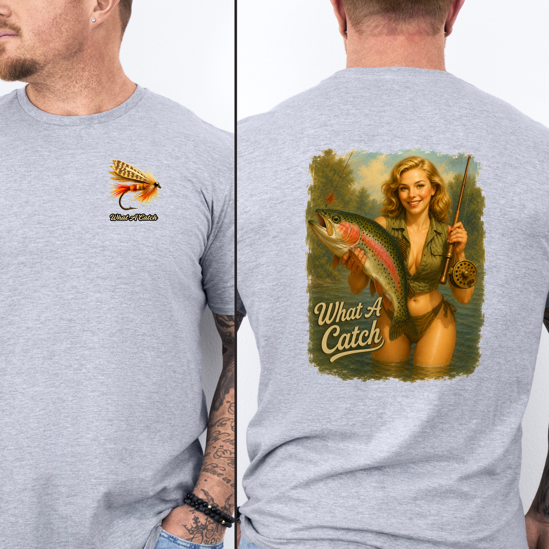 What A Catch Vintage Inspired Trout T-Shirt - Retro Fishing Tee