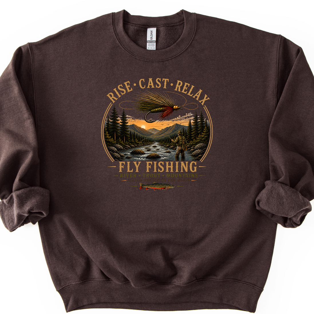 Rise Cast Relax Fly Fishing Sweatshirt