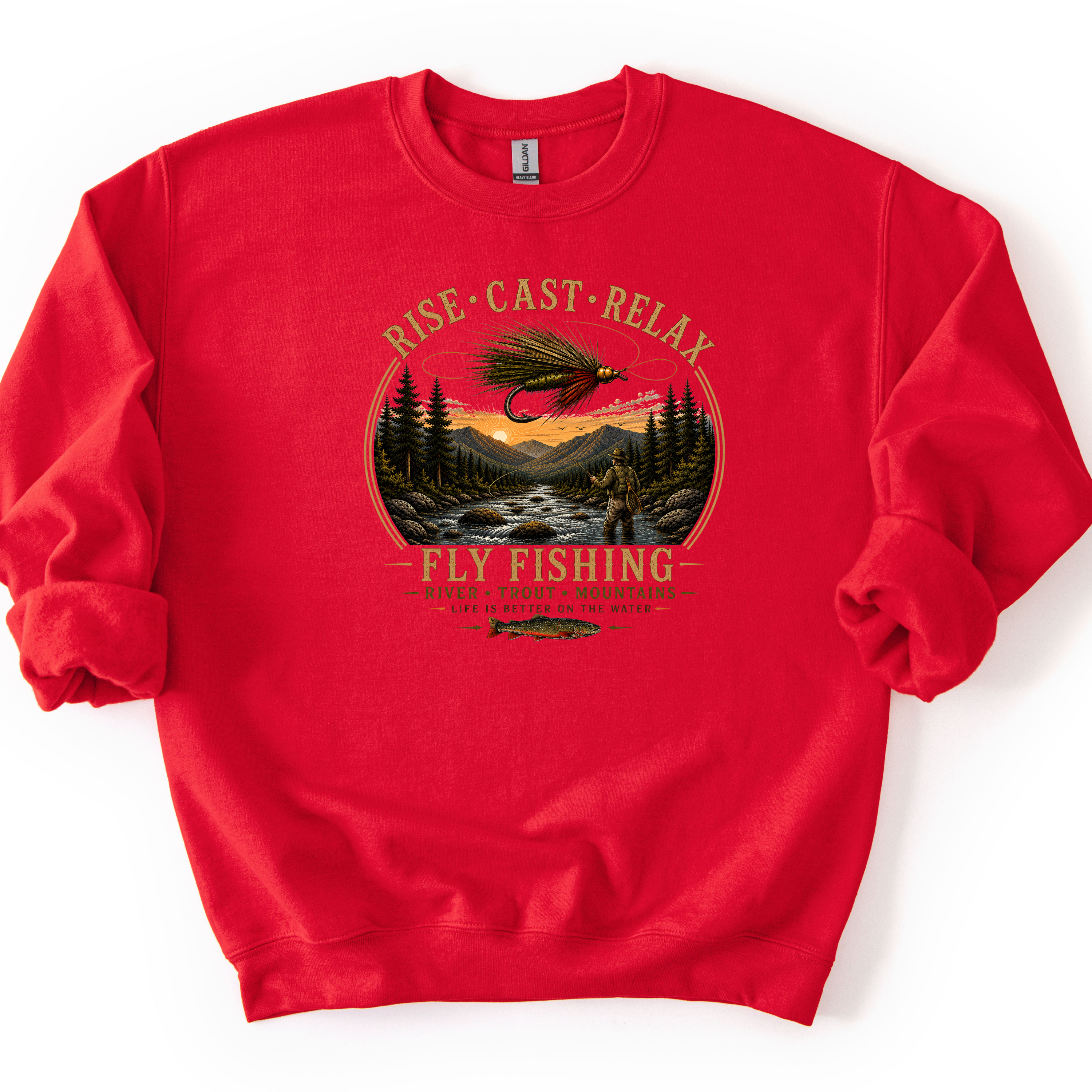 Rise Cast Relax Fly Fishing Sweatshirt