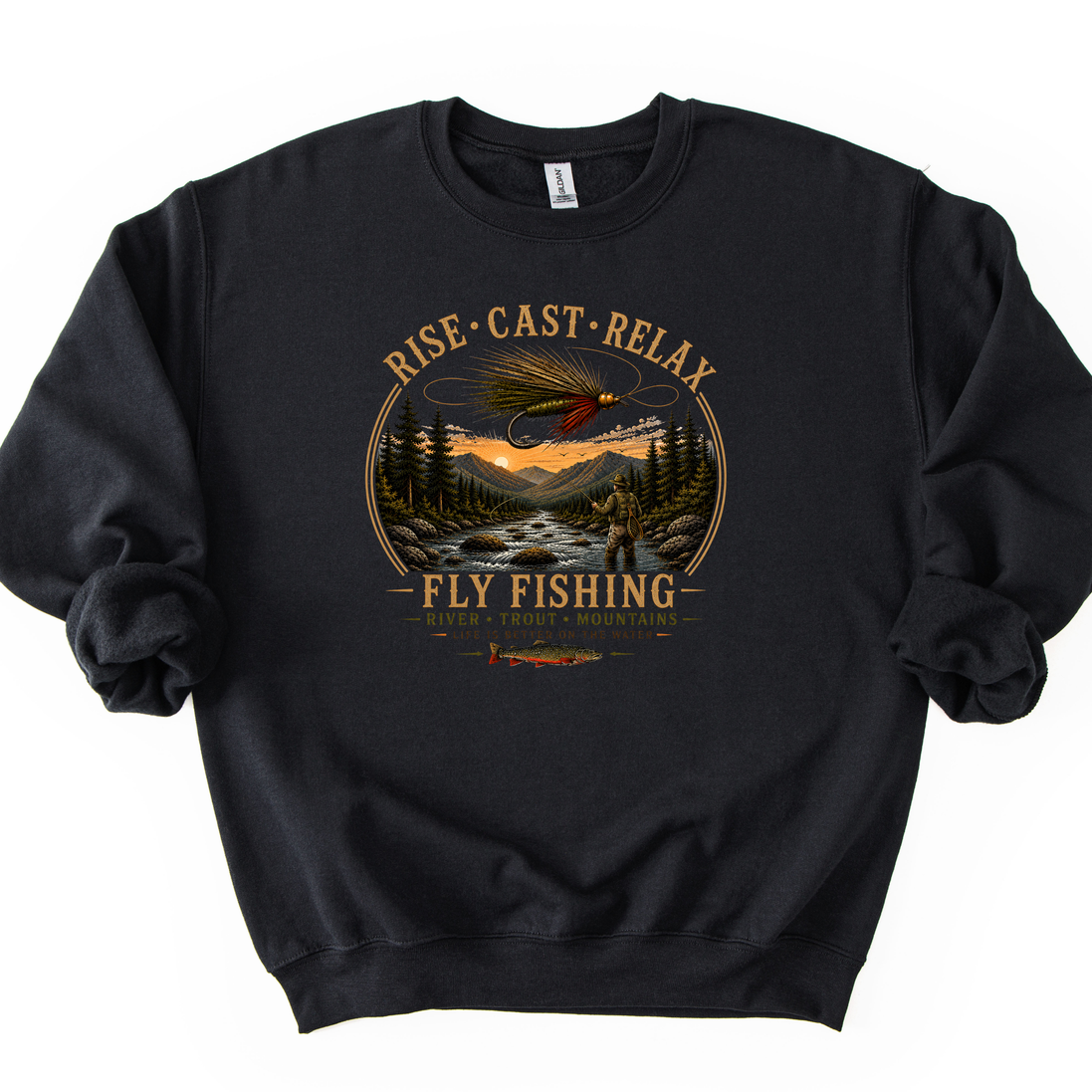 Rise Cast Relax Fly Fishing Sweatshirt