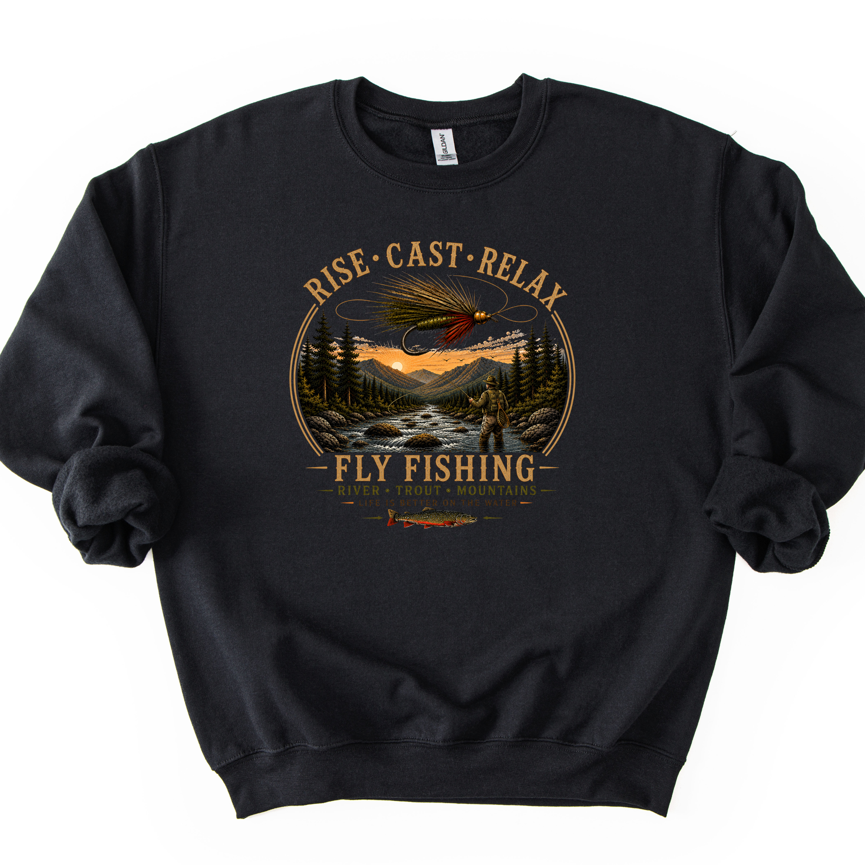 Rise Cast Relax Fly Fishing Sweatshirt