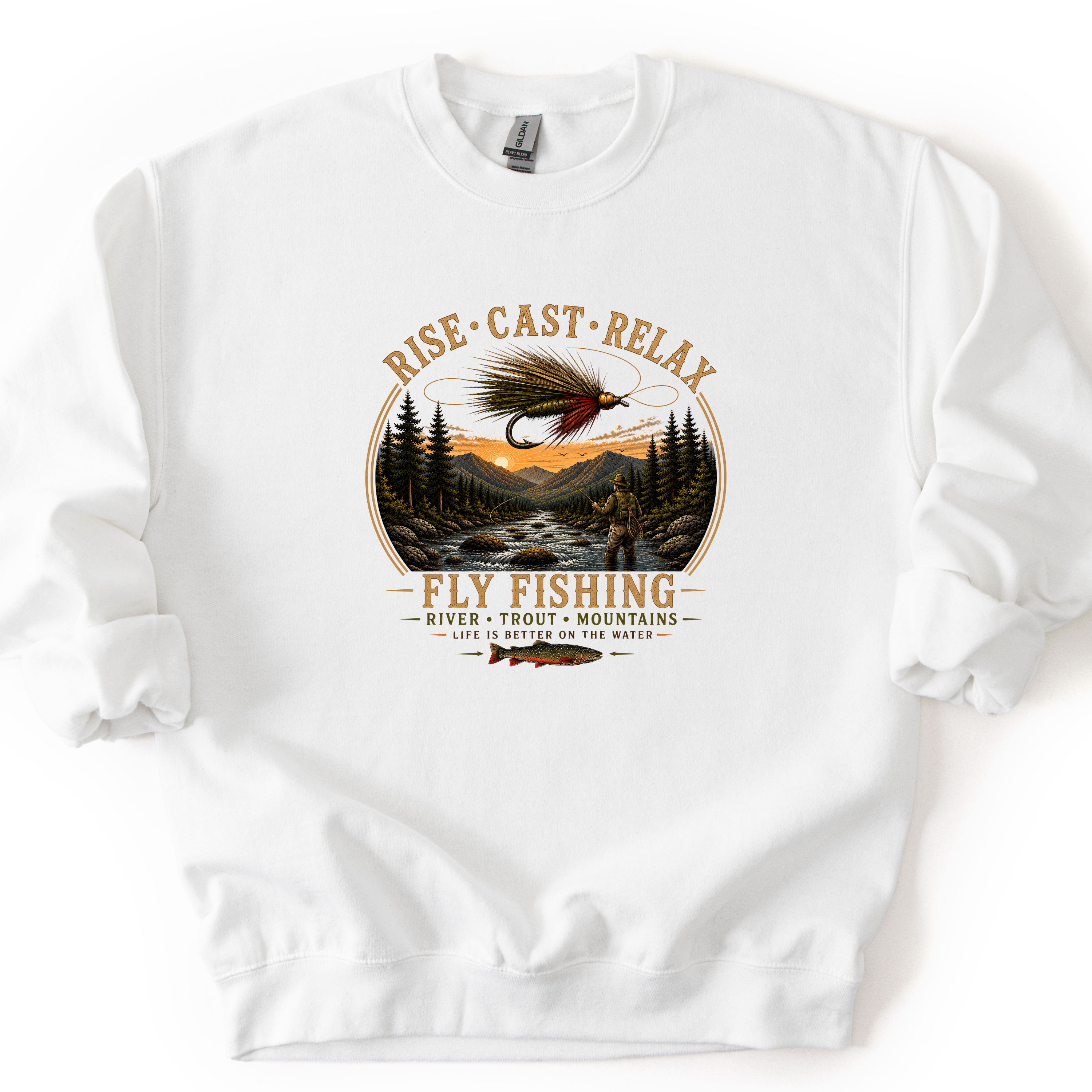 Rise Cast Relax Fly Fishing Sweatshirt