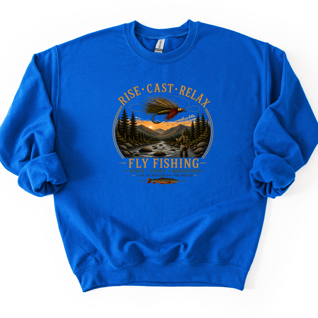 Rise Cast Relax Fly Fishing Sweatshirt