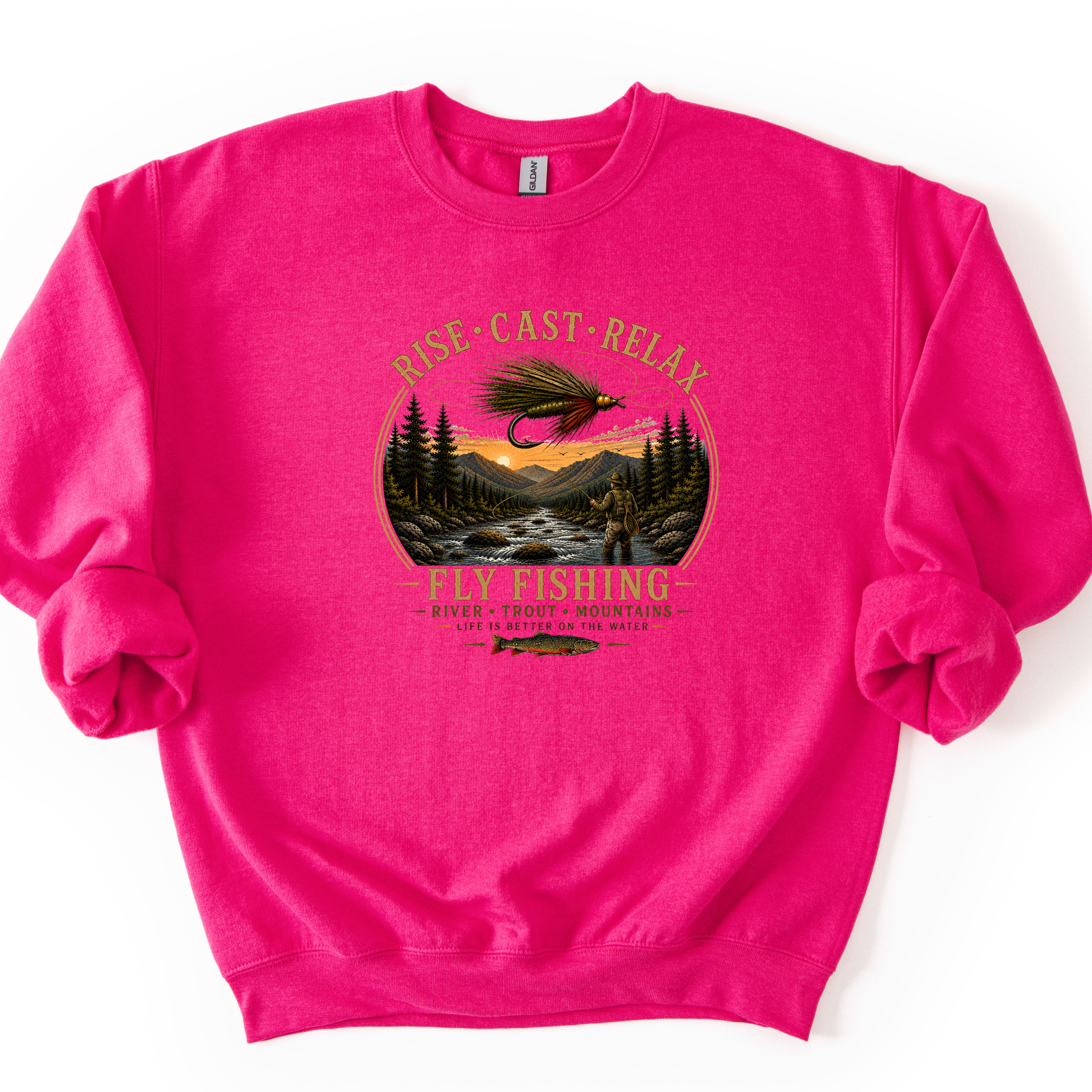 Rise Cast Relax Fly Fishing Sweatshirt