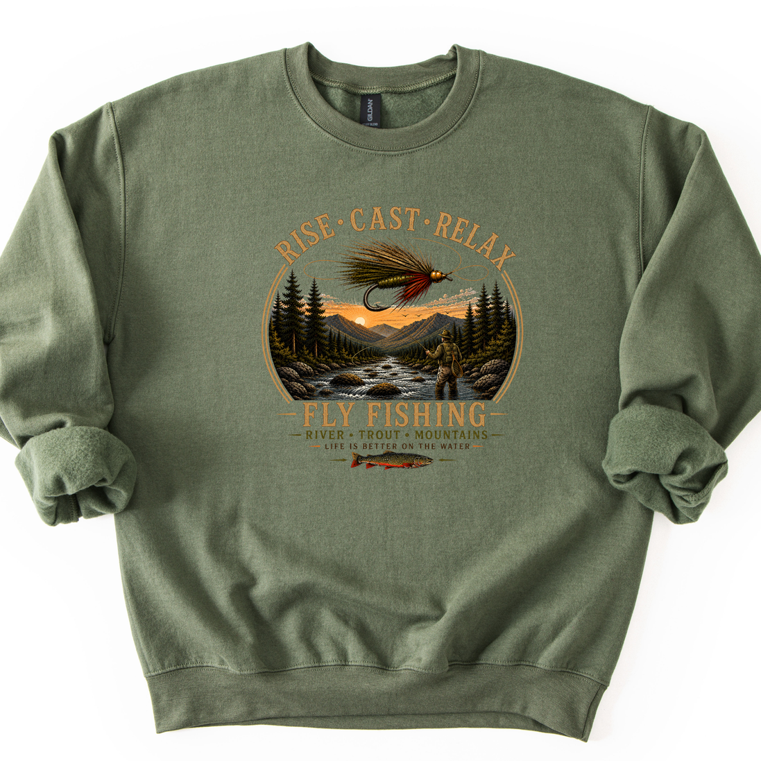 Rise Cast Relax Fly Fishing Sweatshirt