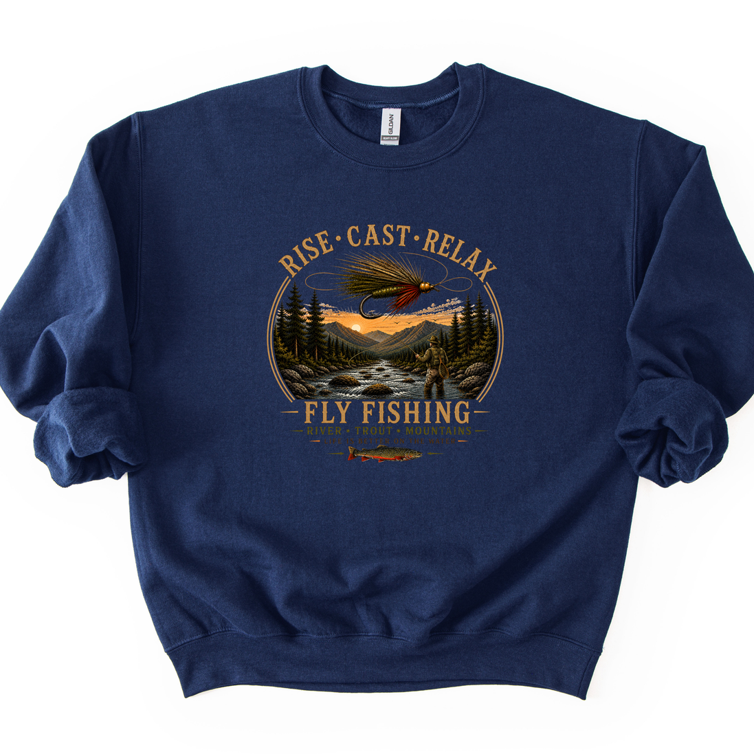 Rise Cast Relax Fly Fishing Sweatshirt