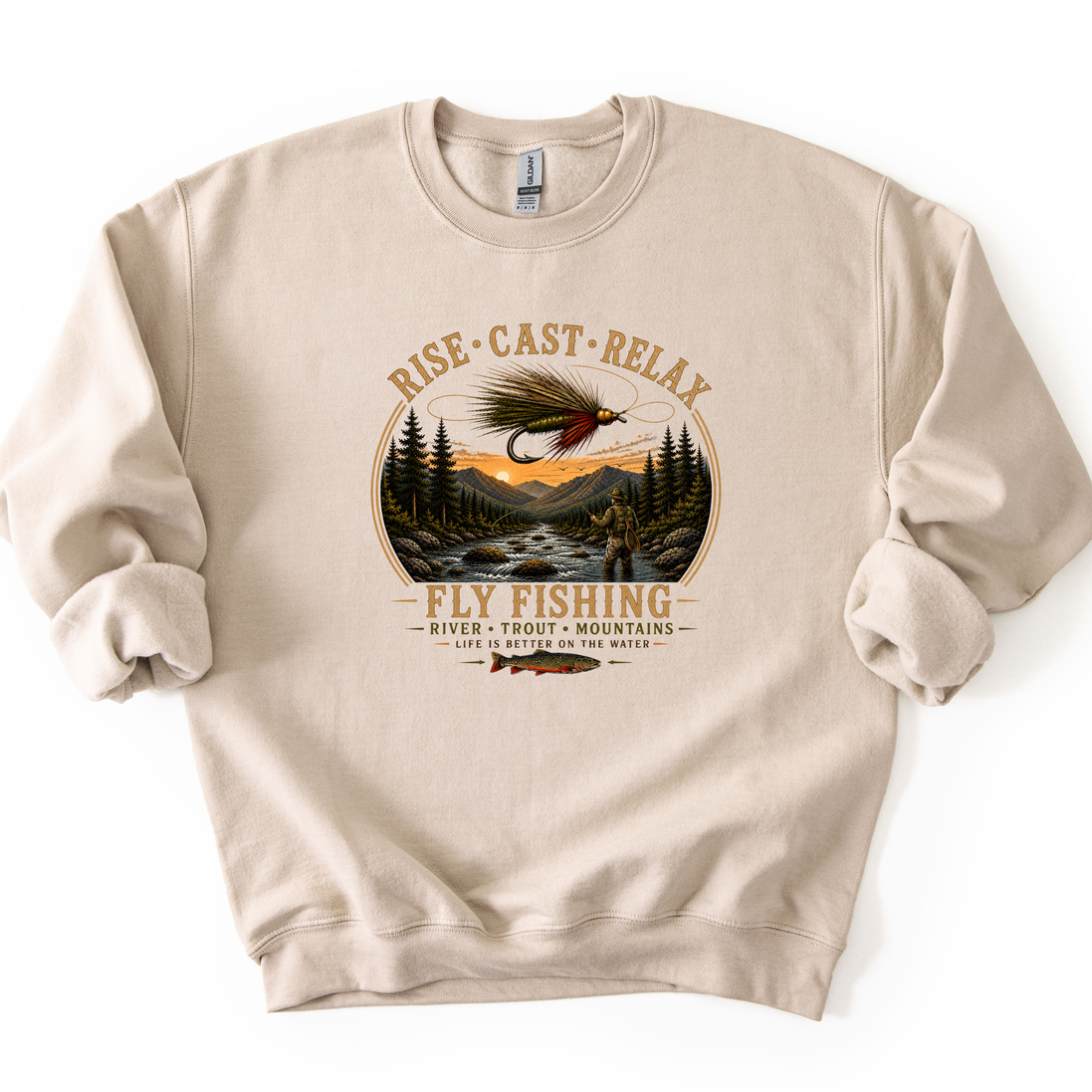 Rise Cast Relax Fly Fishing Sweatshirt