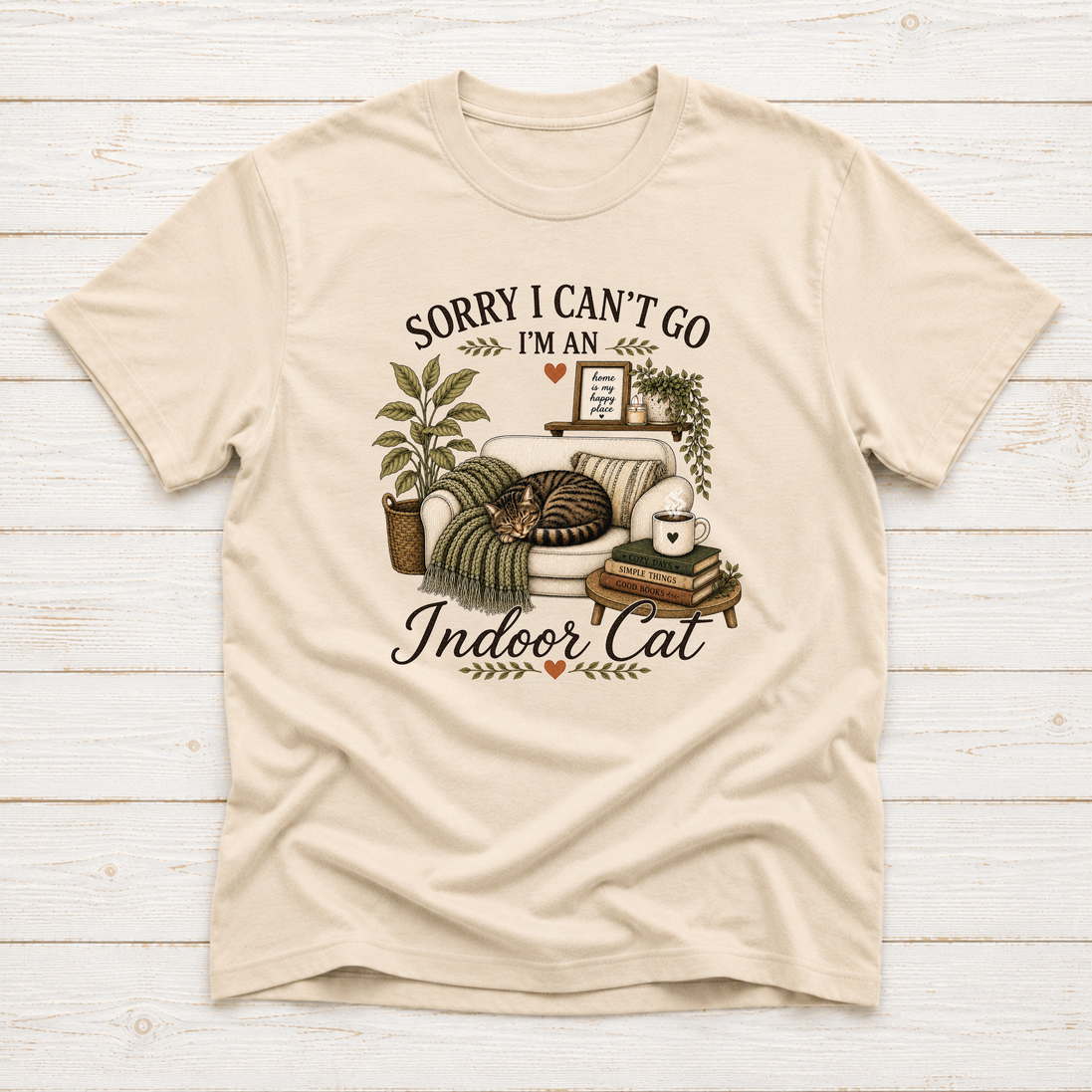 Sorry I Can't Go I'm An Indoor Cat T-Shirt or Sweatshirt | Funny Introvert Cat Lover Gift