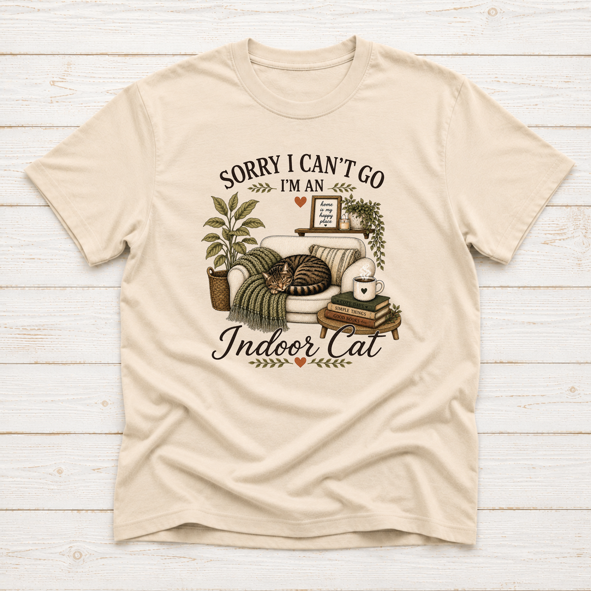 Sorry I Can't Go I'm An Indoor Cat T-Shirt or Sweatshirt | Funny Introvert Cat Lover Gift