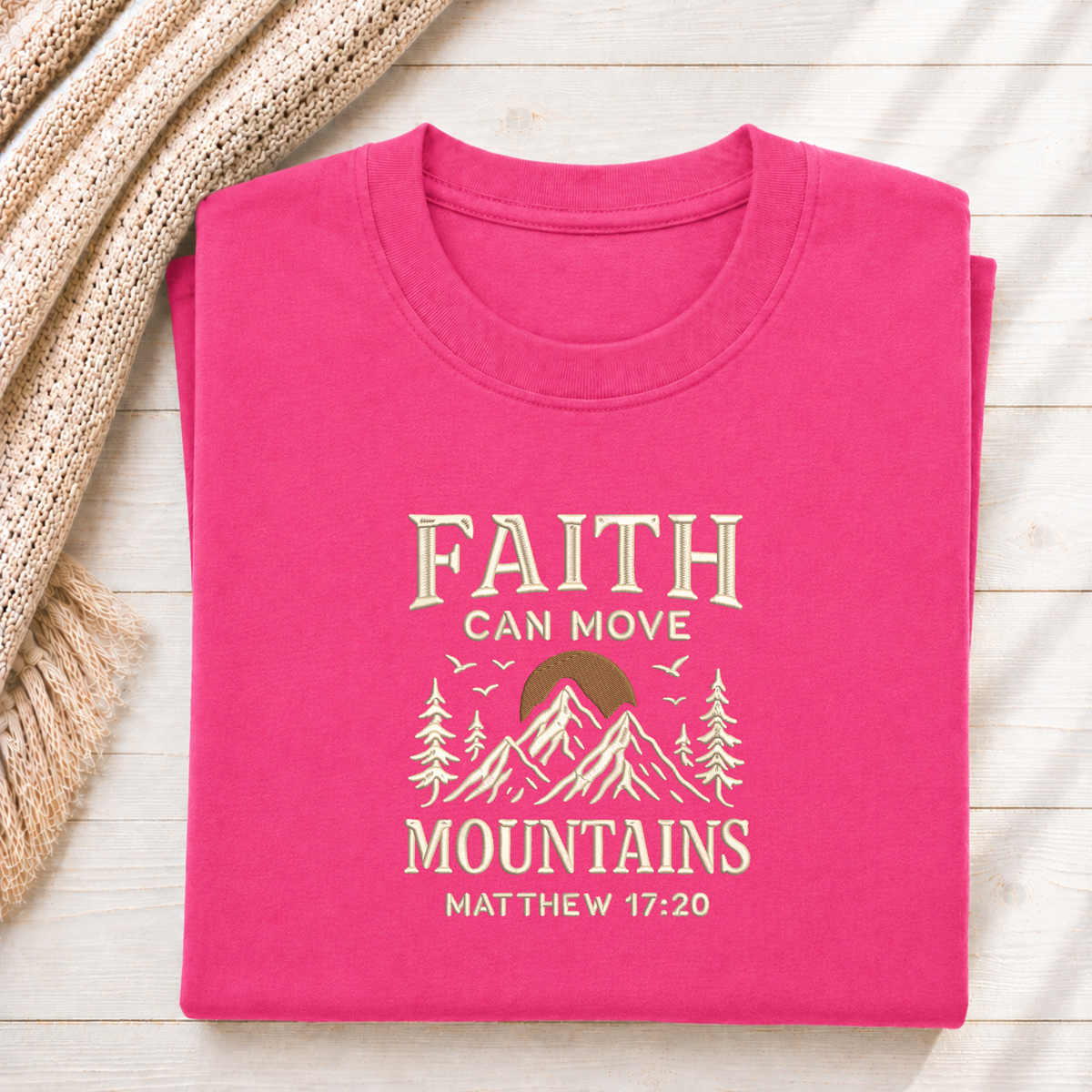 Faith Can Move Mountains Embroidered Sweatshirt