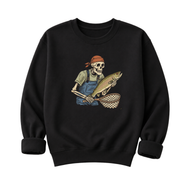 Skeleton with Trout Fly Fishing T-Shirt & Sweatshirt