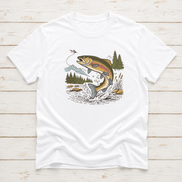 Jumping Trout Fly Fishing T-Shirt or Sweatshirt | Mountain Trout Graphic