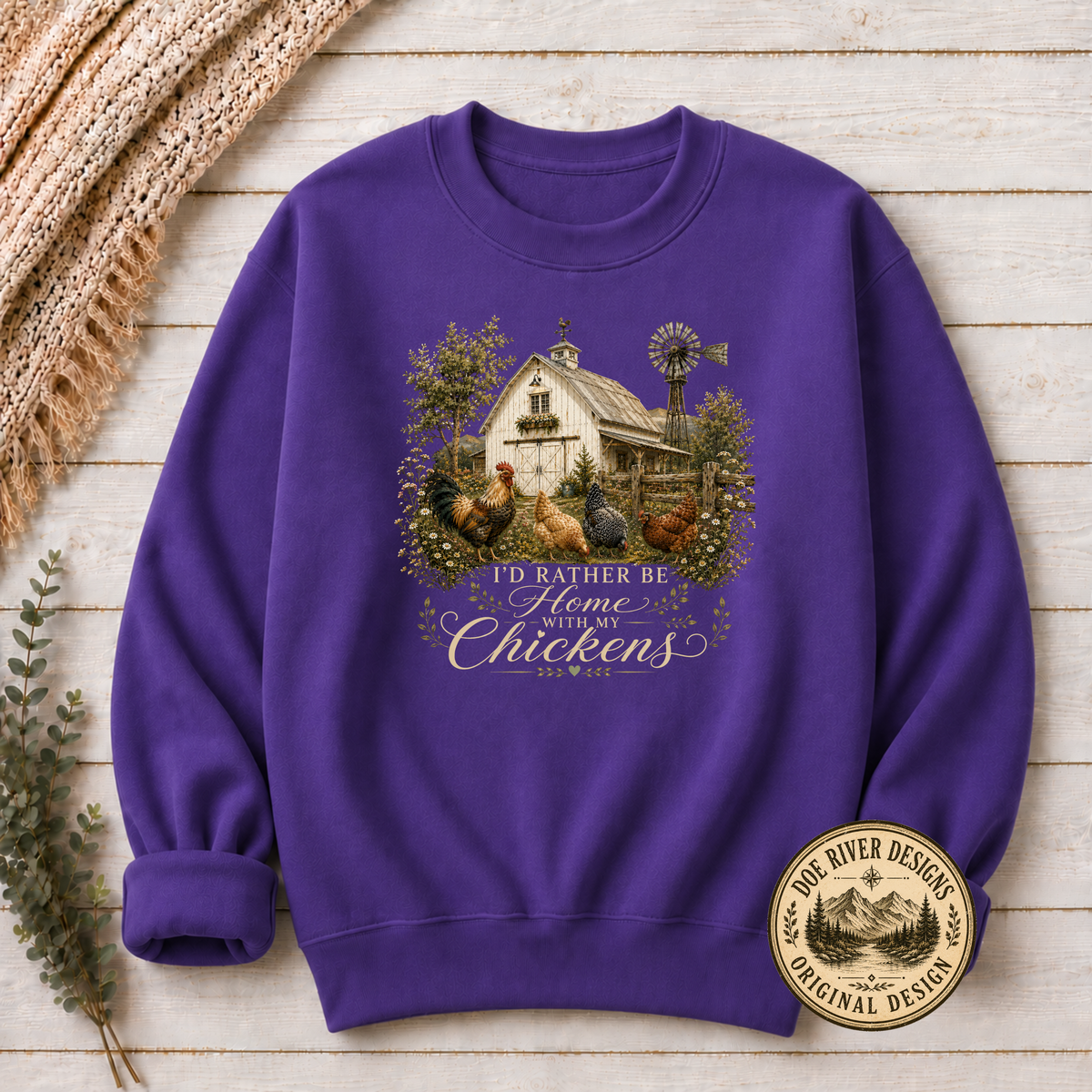 I'd Rather Be Home With My Chickens - Chicken Lover T-Shirt or Sweatshirt