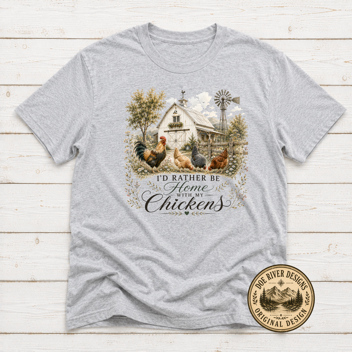 I'd Rather Be Home With My Chickens - Chicken Lover T-Shirt or Sweatshirt