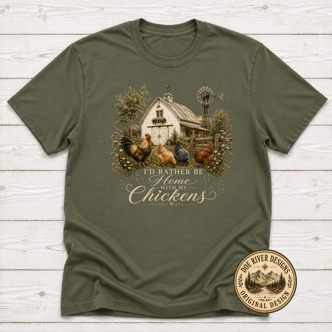 I'd Rather Be Home With My Chickens - Chicken Lover T-Shirt or Sweatshirt