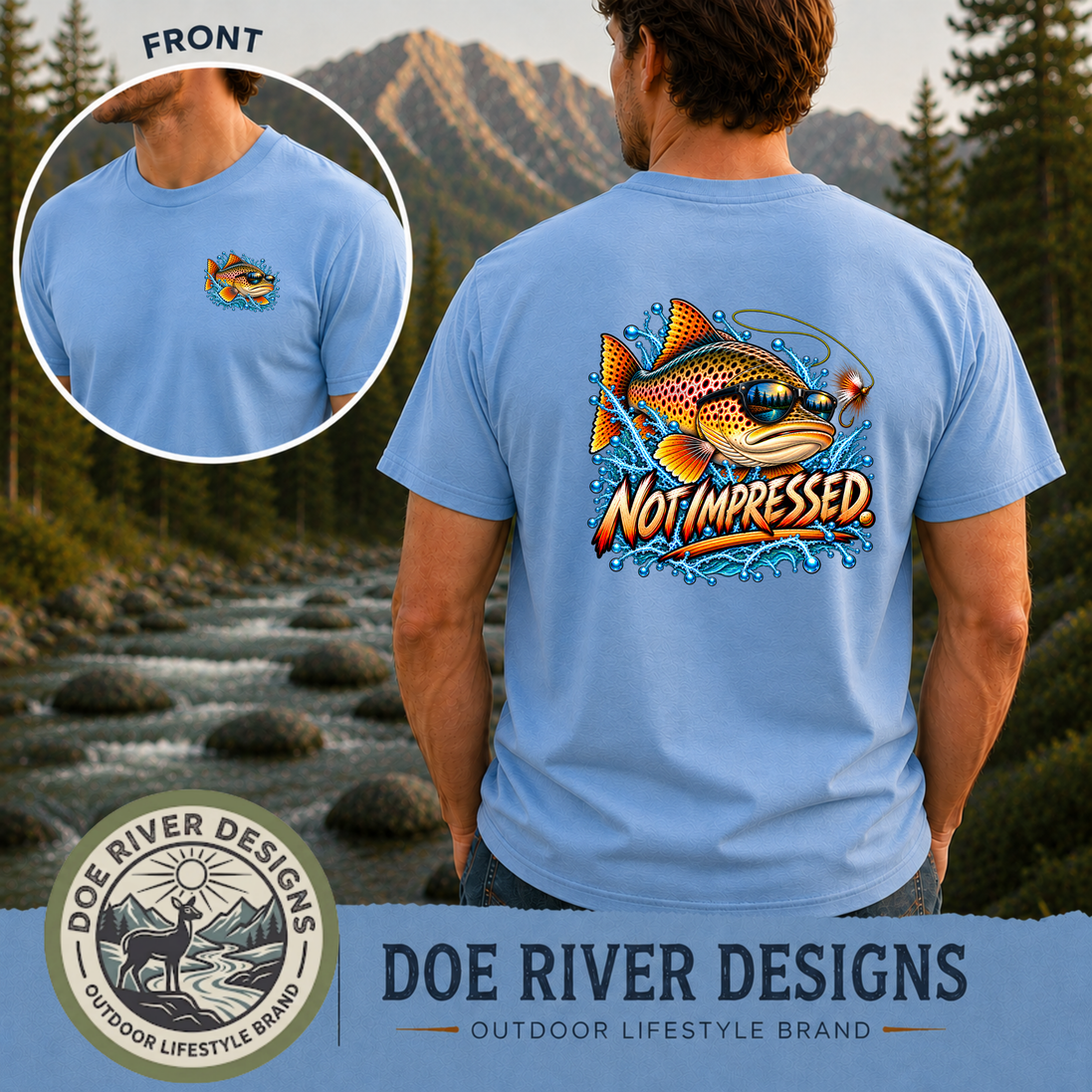 Not Impressed Trout Fishing Shirt & Sweatshirt | Funny Fishing Gift