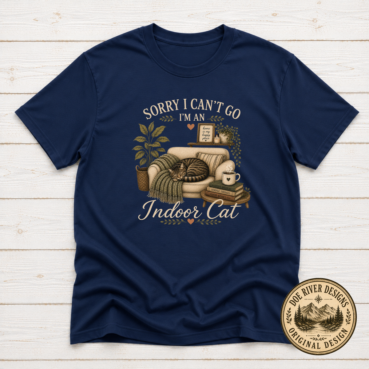 Sorry I Can't Go I'm An Indoor Cat T-Shirt or Sweatshirt | Funny Introvert Cat Lover Gift