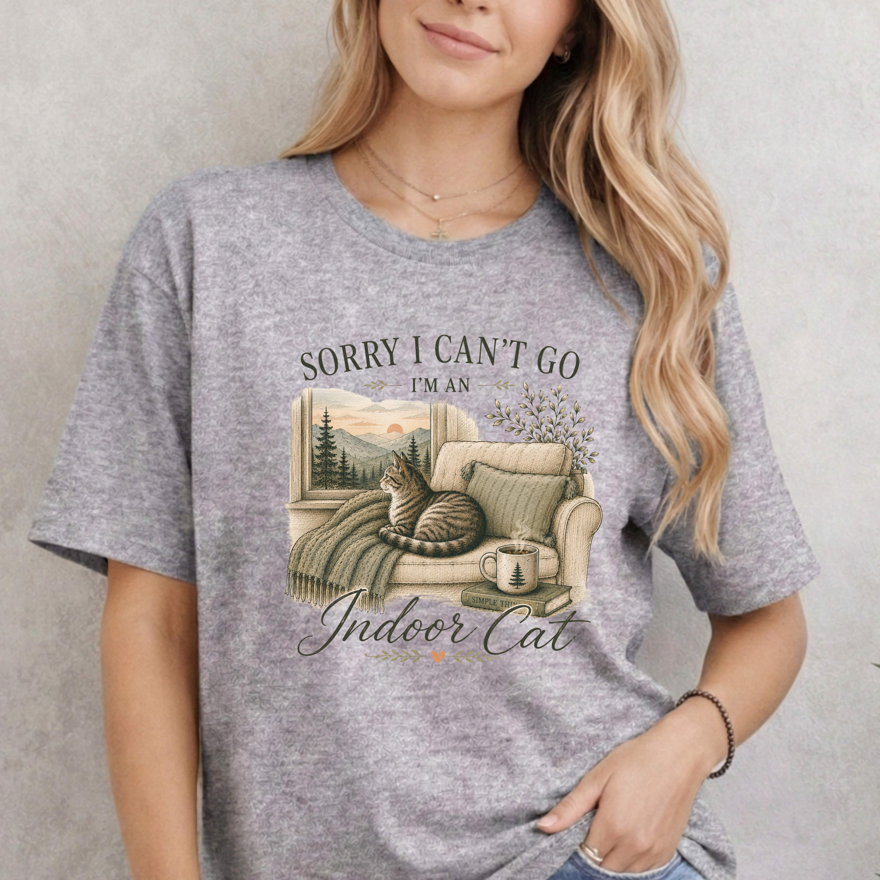 Sorry I Can’t Go I’m An Indoor Cat T-Shirt | Funny Introvert Tee