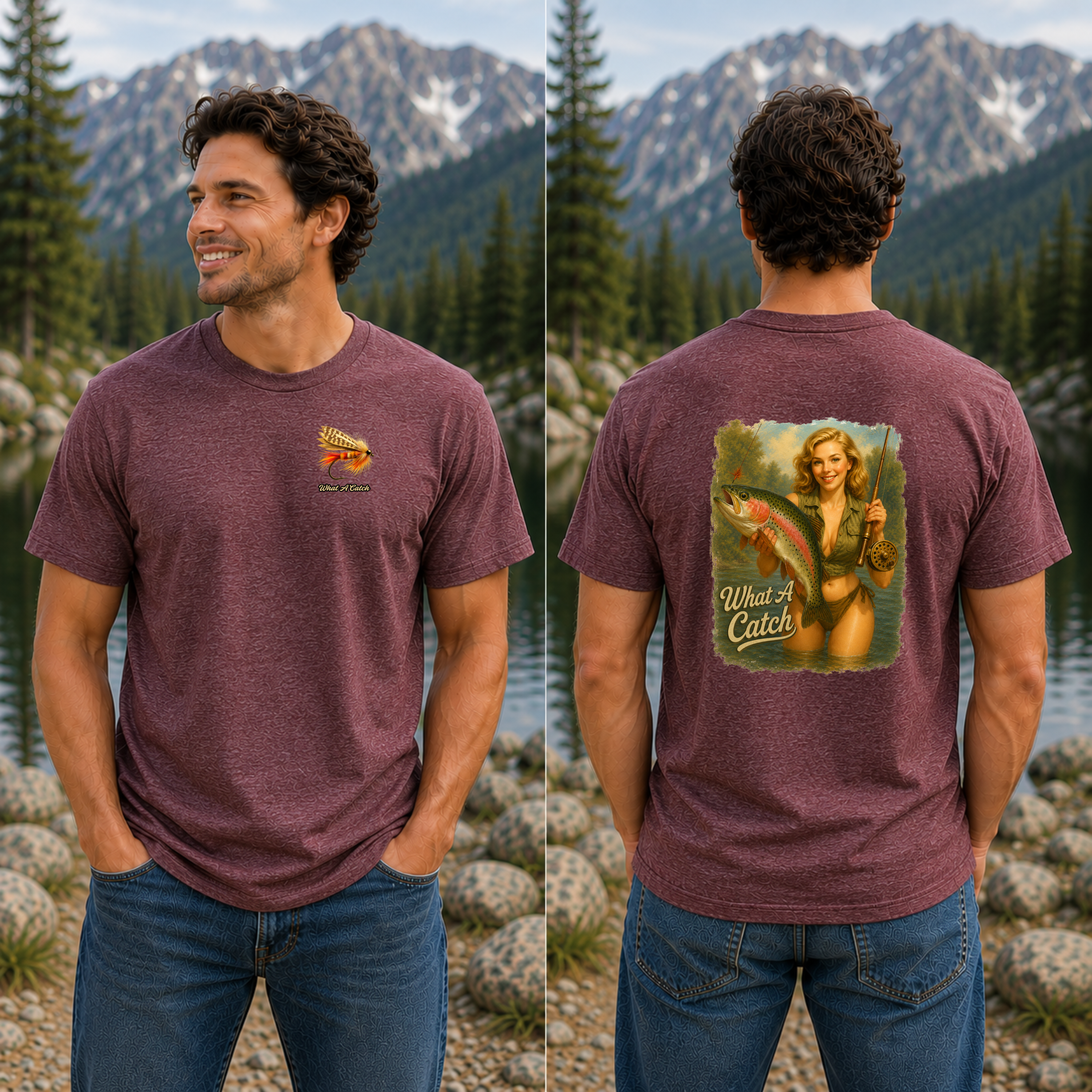 What A Catch Vintage Inspired Trout T-Shirt - Retro Fishing Tee