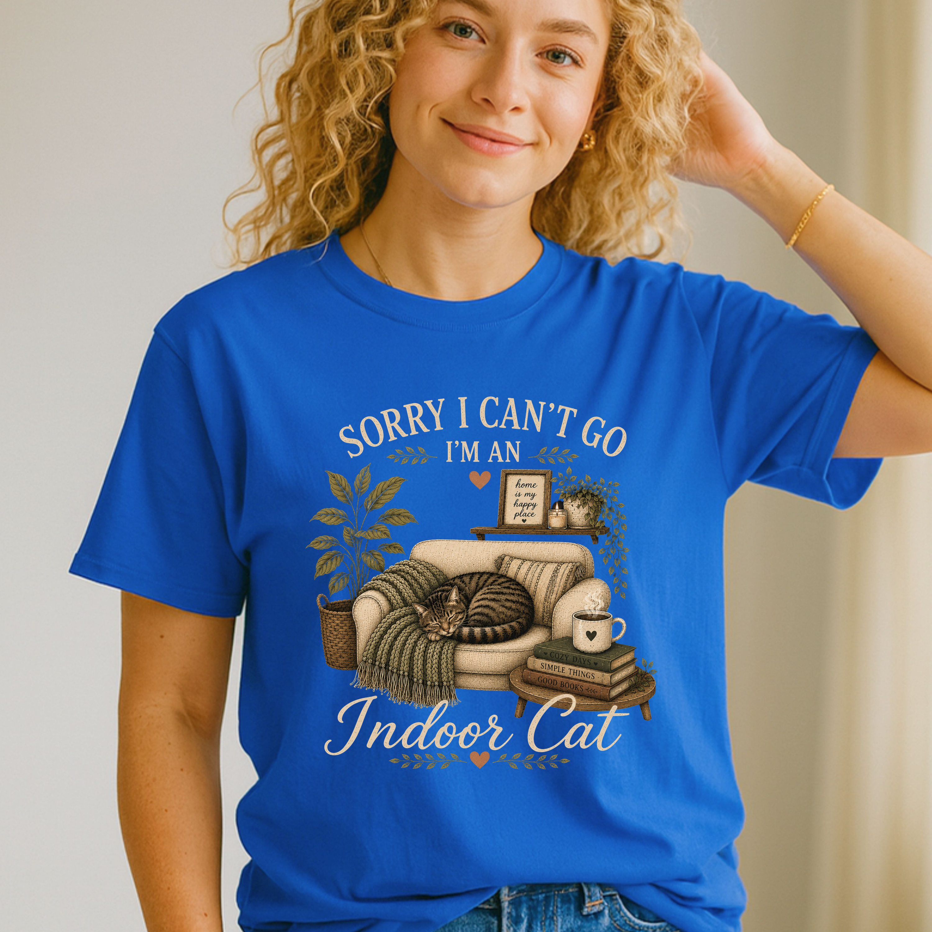 Sorry I Can’t Go I’m An Indoor Cat T-Shirt | Funny Introvert Tee