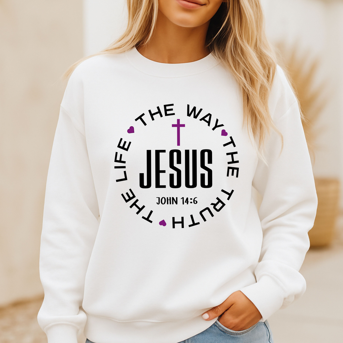 Jesus The Way The Truth The Life John 14:6 Sweatshirt | Christian Faith Apparel