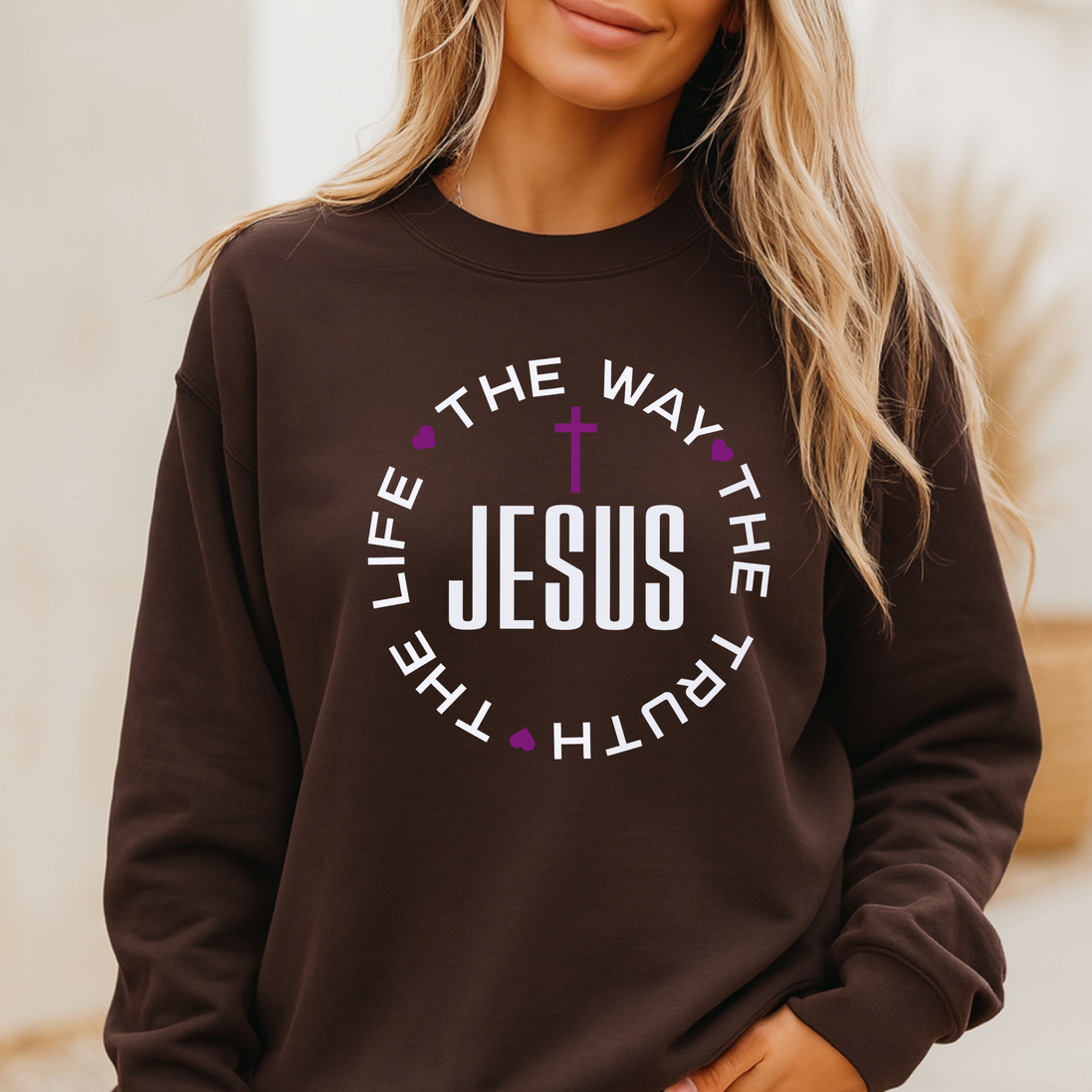 Jesus The Way The Truth The Life John 14:6 Sweatshirt | Christian Faith Apparel