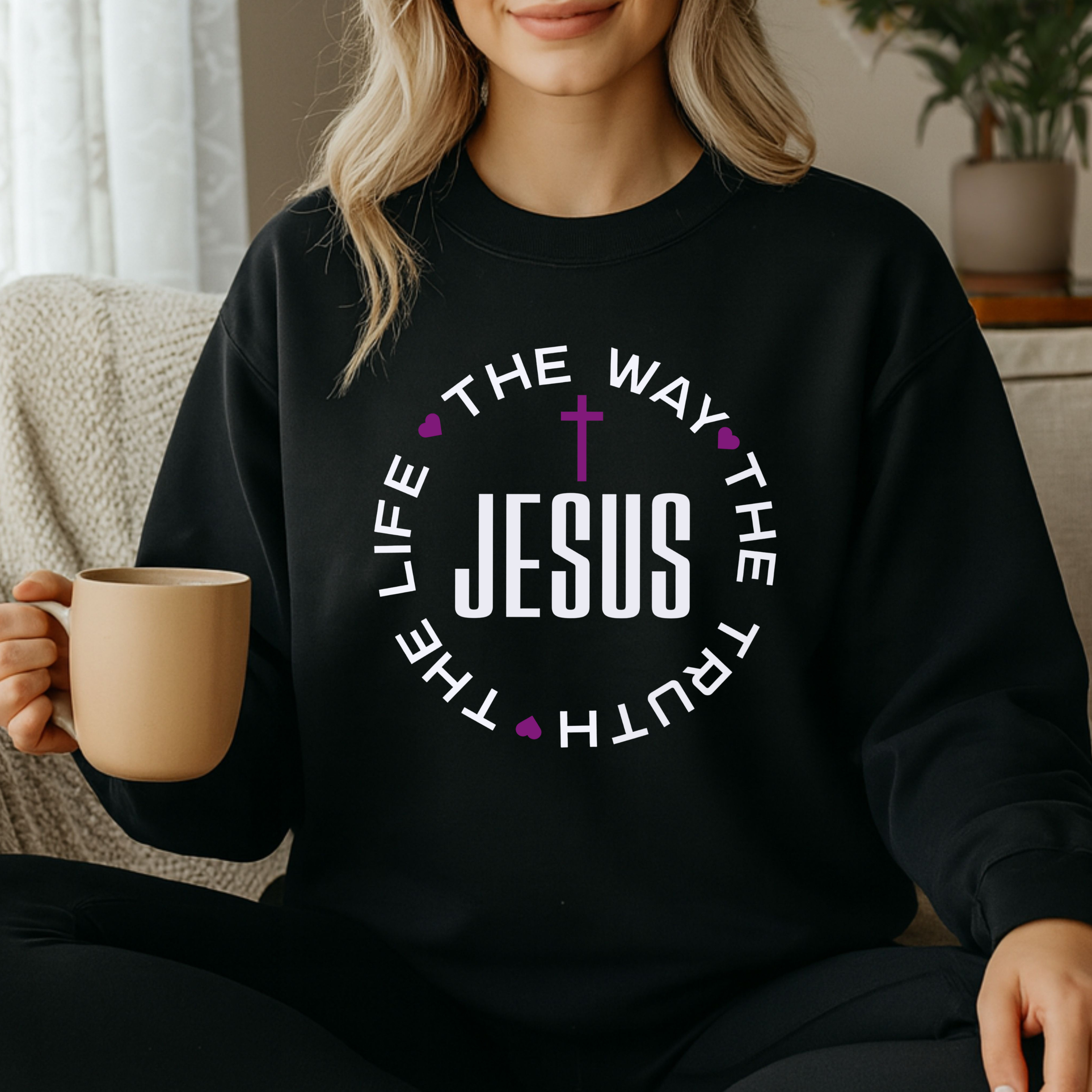 Jesus The Way The Truth The Life John 14:6 Sweatshirt | Christian Faith Apparel