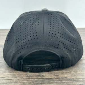 American Flag and Buck Deer Hunting Cap with Black Storm Camo Print