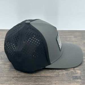 American Flag and Buck Deer Hunting Cap with Black Storm Camo Print