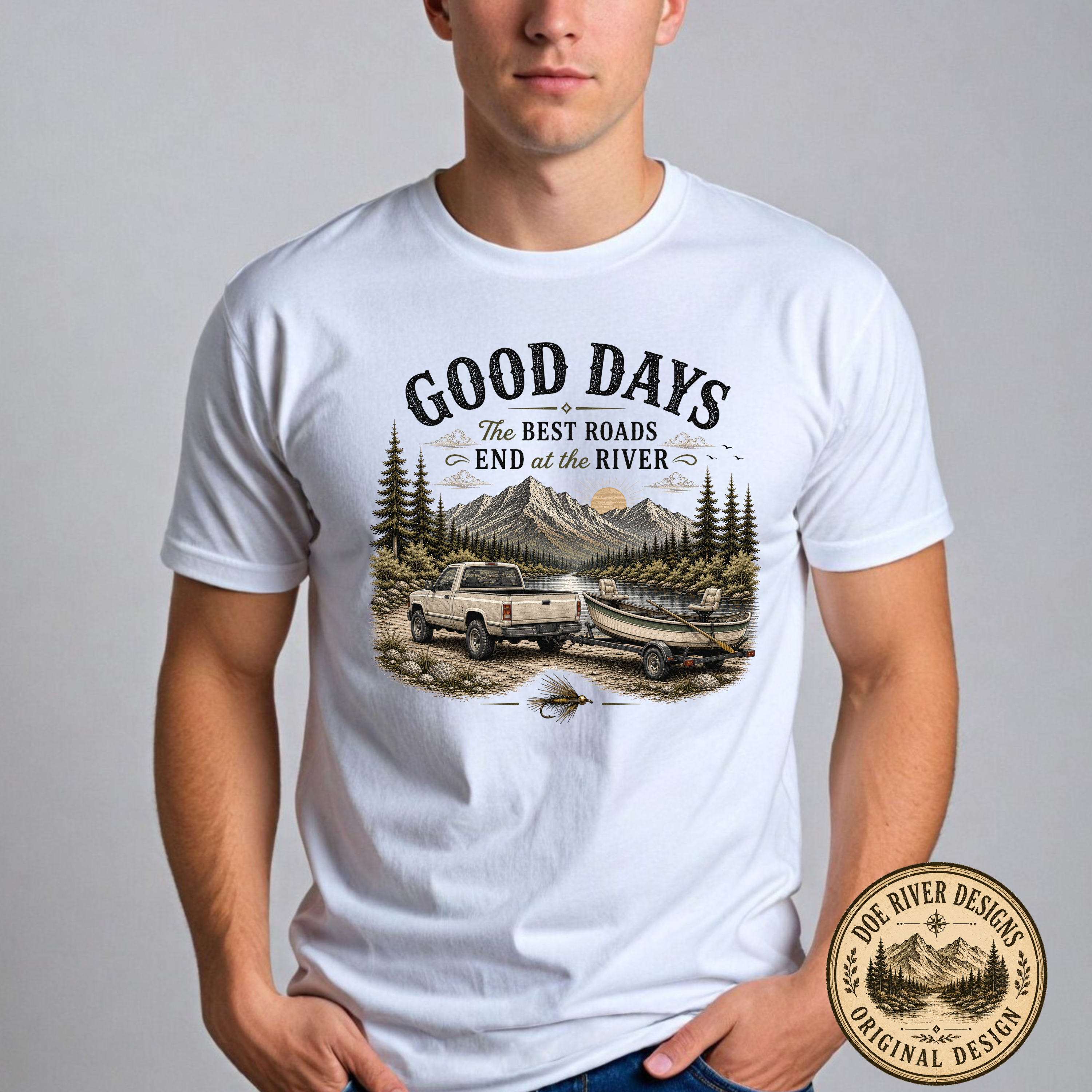 The Best Roads End At The River T-Shirt