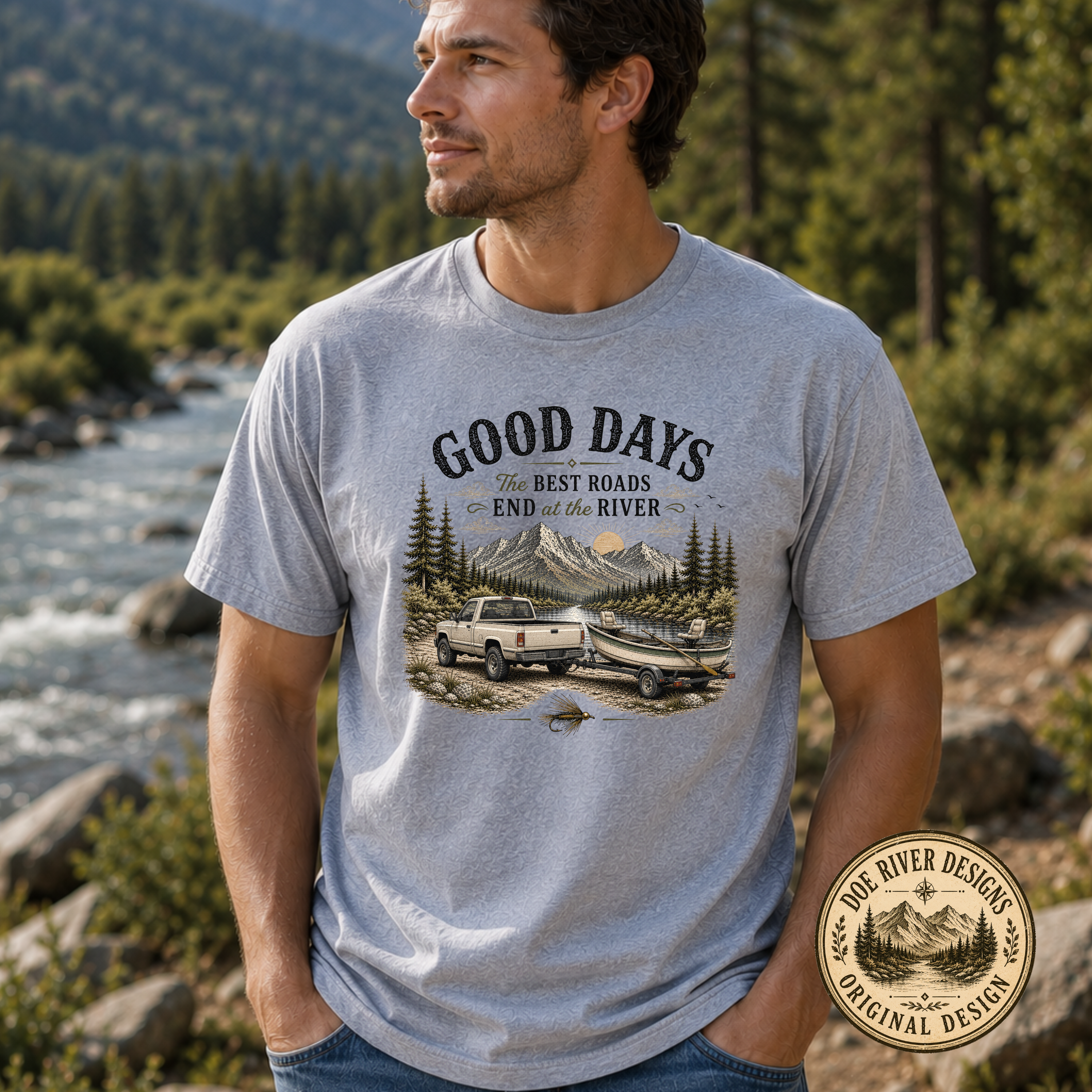 The Best Roads End At The River T-Shirt