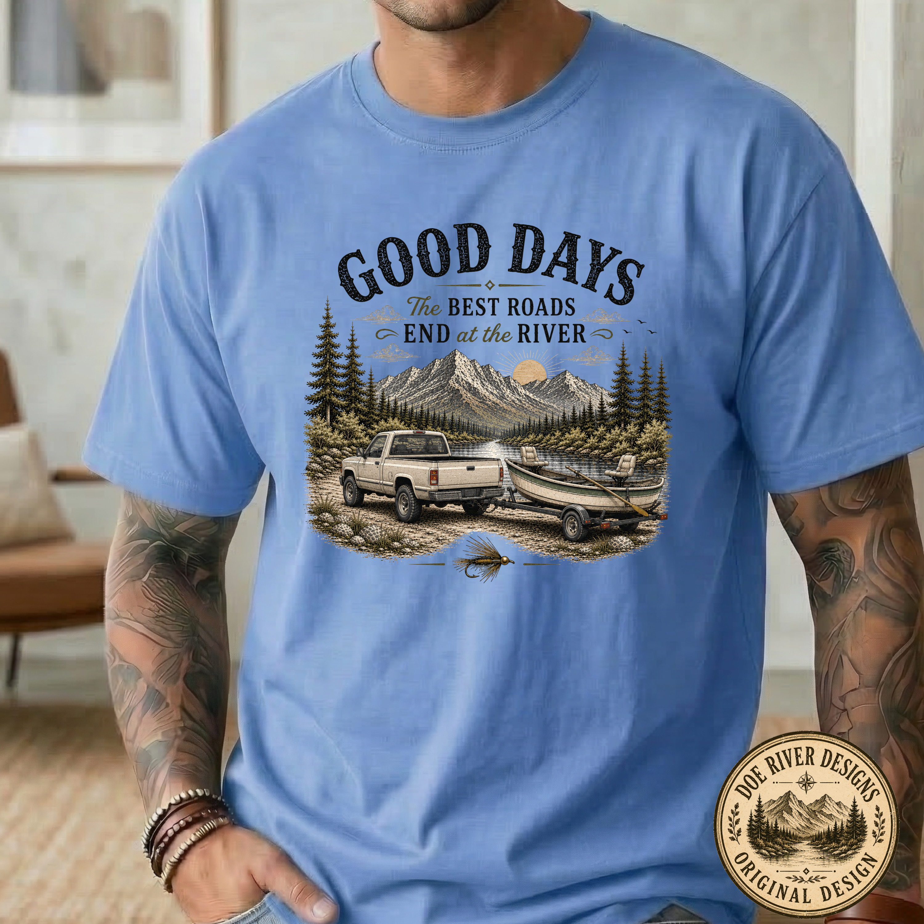 The Best Roads End At The River T-Shirt