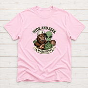 Bigfoot & Alien Hide and Seek | Funny Graphic T-Shirt or Sweatshirt