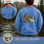 Skeleton Fly Fishing T-Shirt or Sweatshirt | Front & Back Graphic