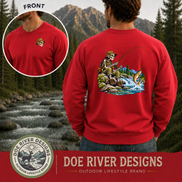 Skeleton Fly Fishing T-Shirt or Sweatshirt | Front & Back Graphic