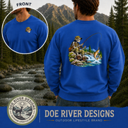 Skeleton Fly Fishing T-Shirt or Sweatshirt | Front & Back Graphic