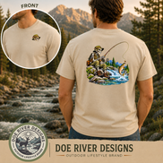 Skeleton Fly Fishing T-Shirt or Sweatshirt | Front & Back Graphic