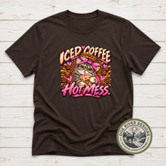 Iced Coffee Hot Mess Cat T-Shirt or Sweatshirt | Funny Coffee Lover Shirt