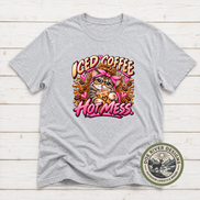 Iced Coffee Hot Mess Cat T-Shirt or Sweatshirt | Funny Coffee Lover Shirt