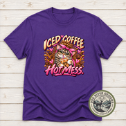 Iced Coffee Hot Mess Cat T-Shirt or Sweatshirt | Funny Coffee Lover Shirt