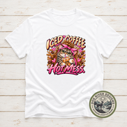 Iced Coffee Hot Mess Cat T-Shirt or Sweatshirt | Funny Coffee Lover Shirt