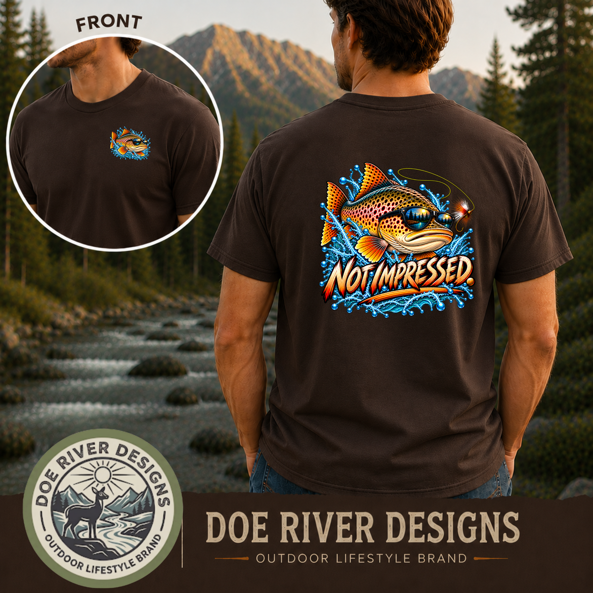 Not Impressed Trout Fishing Shirt & Sweatshirt | Funny Fishing Gift